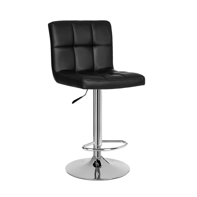 GENERICO - Silla Piso Bar Taburete Con Respaldo - Negro