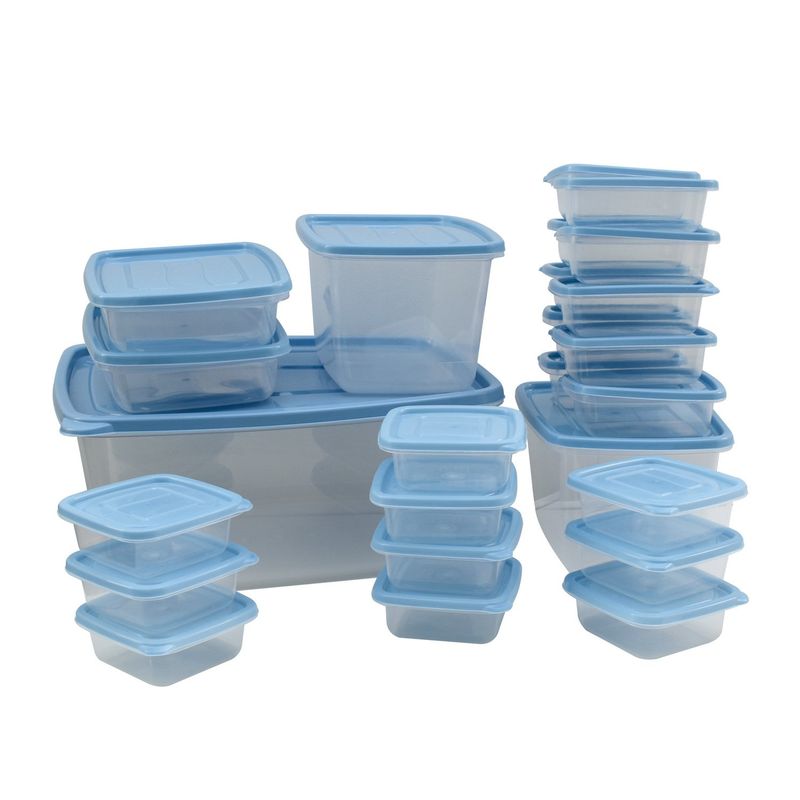 SAN BERNARDO - Set De 25 Contenedores De Plastico Tapa Azul San Bernardo
