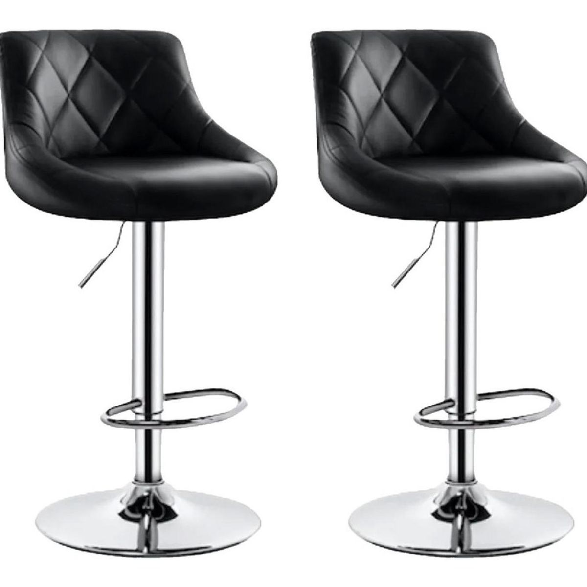 GLOBAL LATIN GROUP - Pack 2 Sillas Taburete Piso Bar Giratoria Altura Regulable - Negro