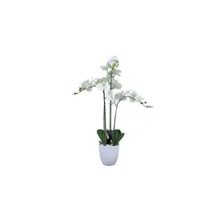 THE GREEN ELEMENT - Planta artificial Orquidea Blanca En Macetero 75 Cm