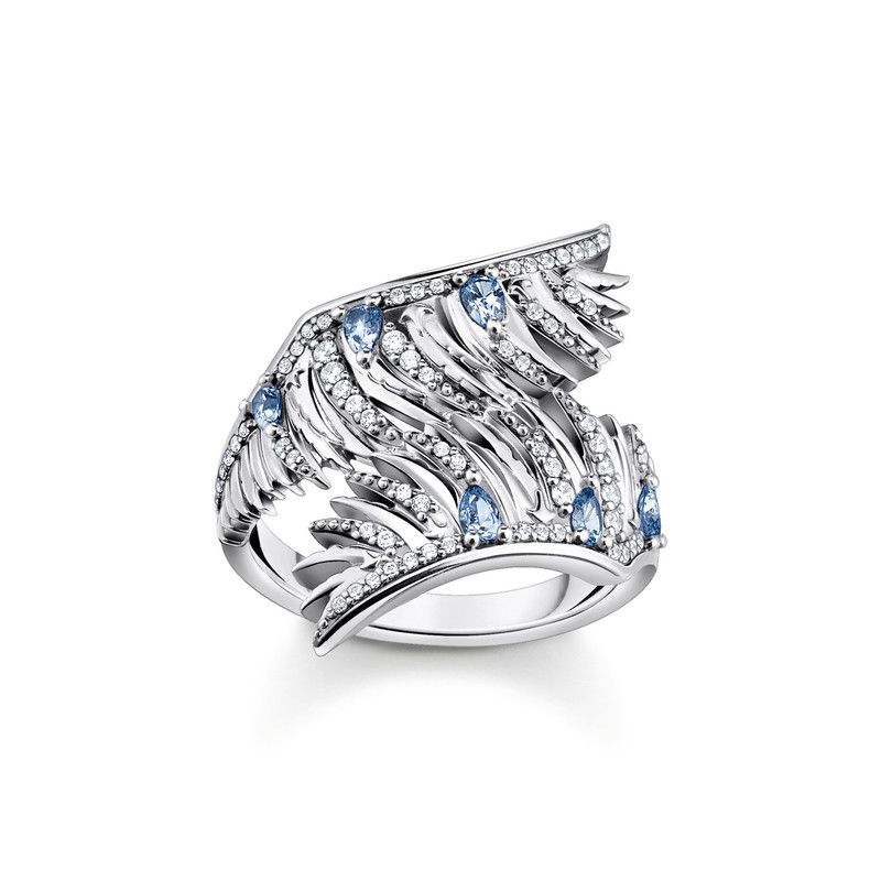 THOMAS SABO - Anillo Alas de Fénix con Piedras Azules Plata Mujer Rising Phoenix