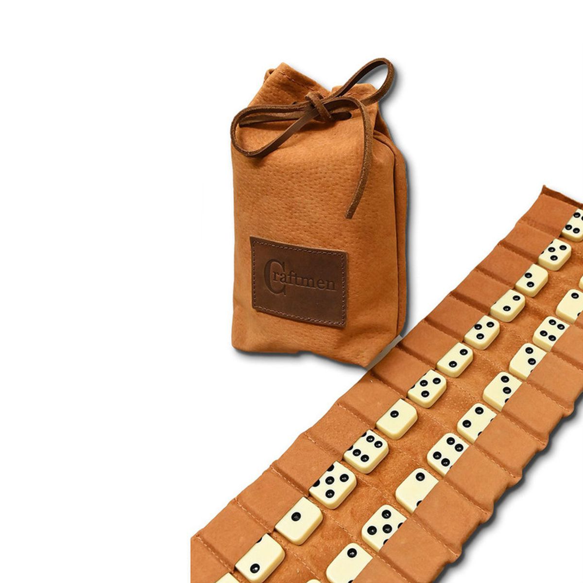CRAFTMEN - Juego domino con funda de cuero Craftmen