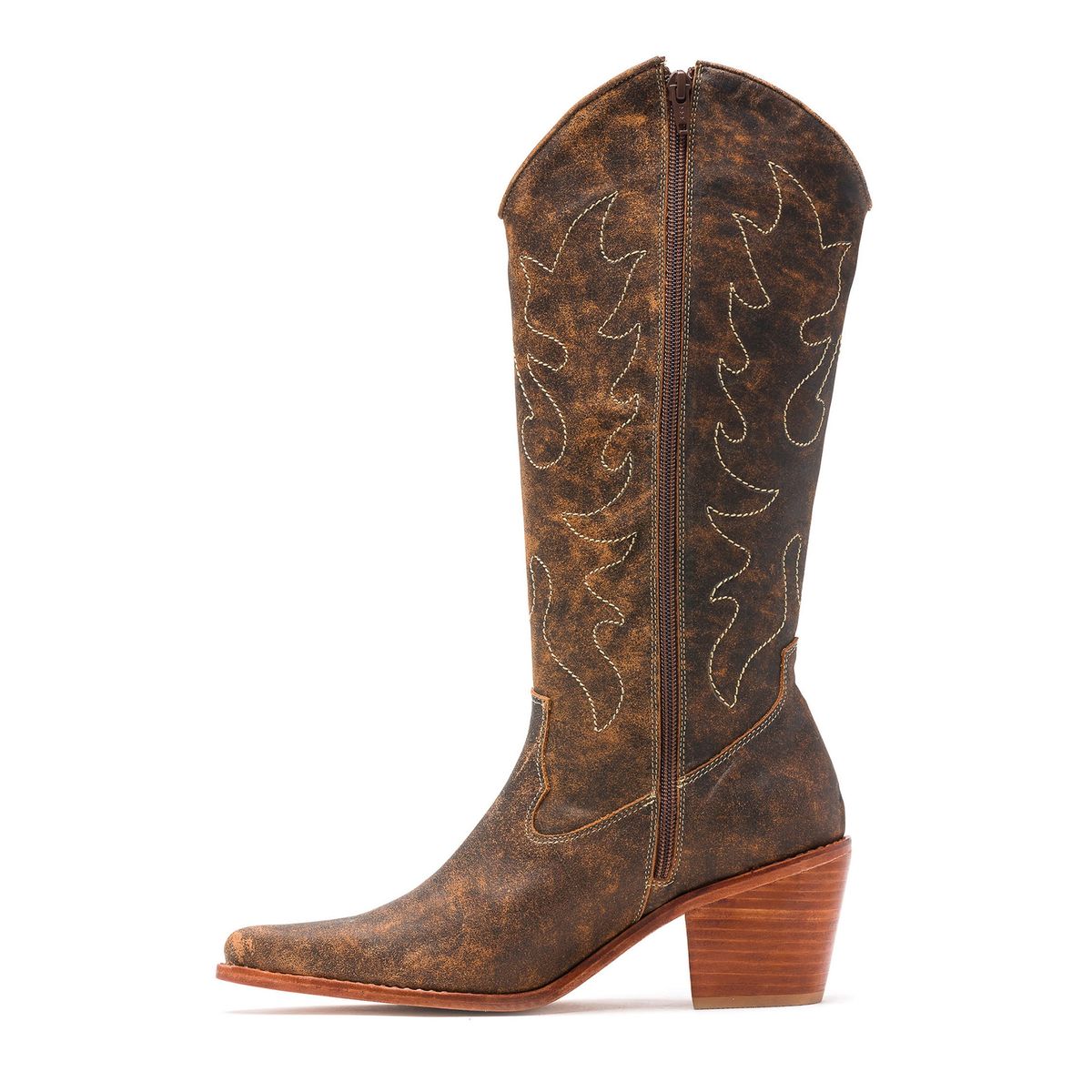 ACHA - Bota Vaquera Cuero Haya Café Rústico Acha