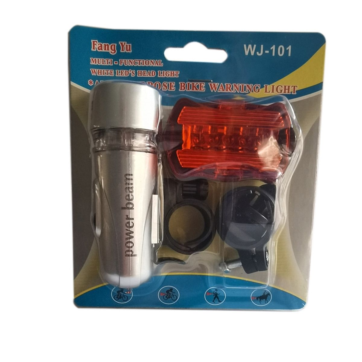 DEFENSOR FOREVER - Set De Luz Delantera Y Trasera Para Bicicletas Gris