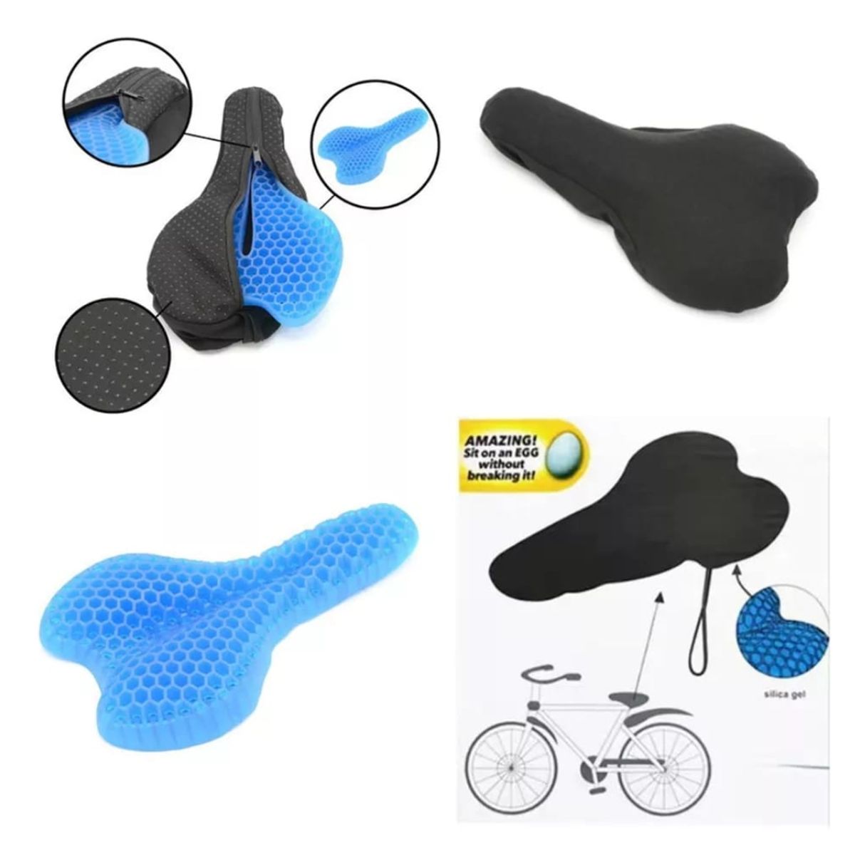 GENERICO - COJÍN SILLÍN DE GEL PARA ASIENTO DE BICICLETA