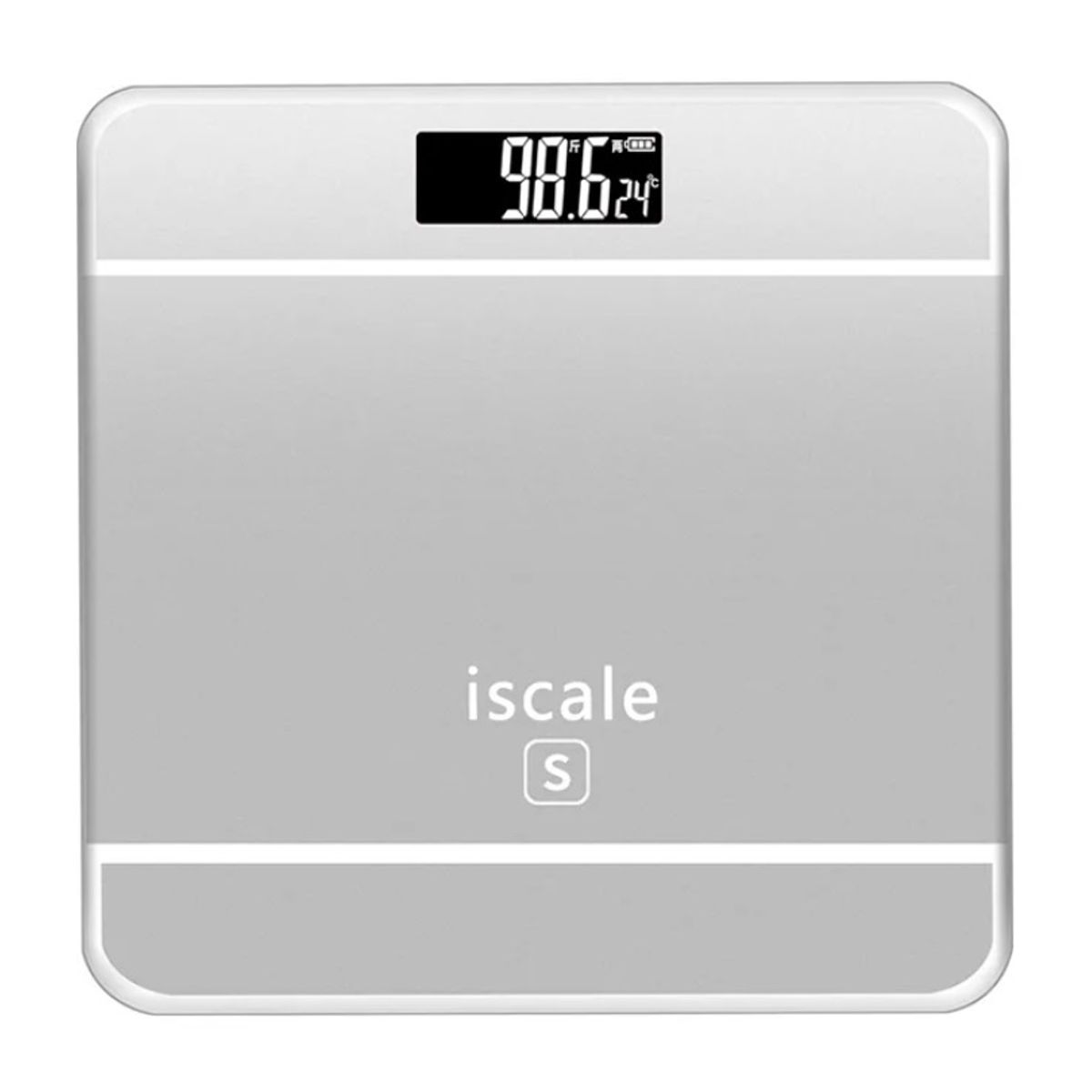 GENERICO - Balanza Pesa Digital Baño 180kg Vidrio Temperatura Iscale plateado