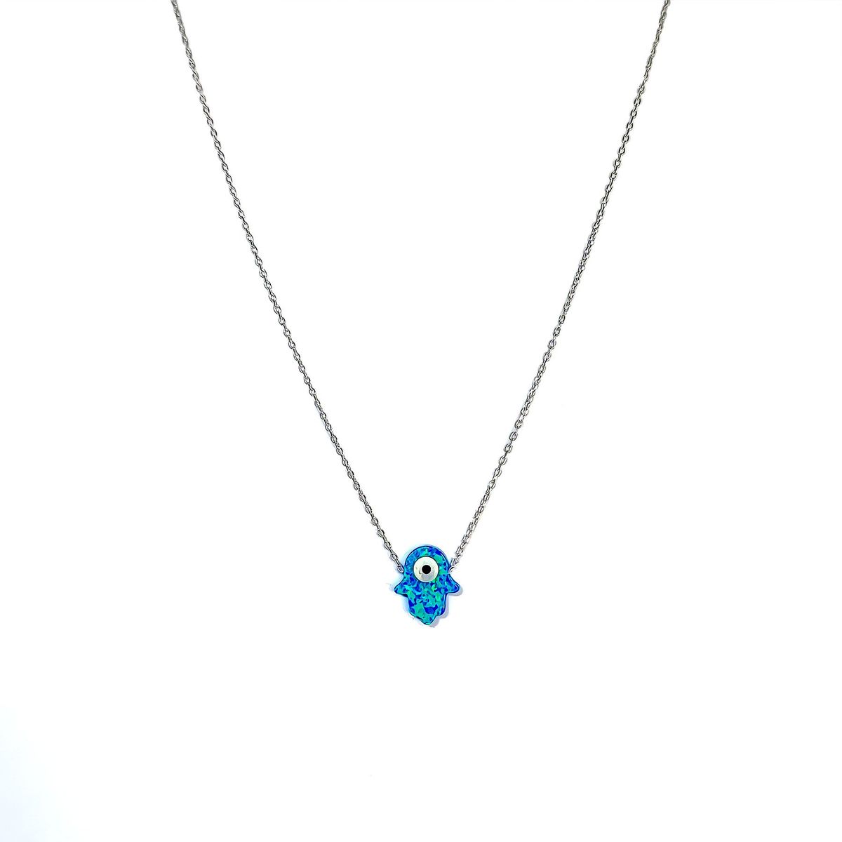 COGGIOLA - Collar Mano Fátima Ópalo Reconstituido Plata Fina 925