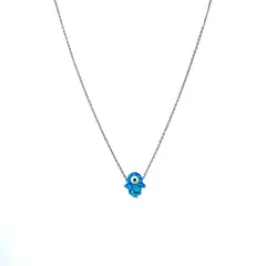 COGGIOLA - Collar Mano Fátima Ópalo Reconstituido Plata Fina 925