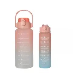 GENERICO - BOTELLA DE AGUA DEPORTIVA MOTIVACIONAL 2 L/900 ML PACK 2