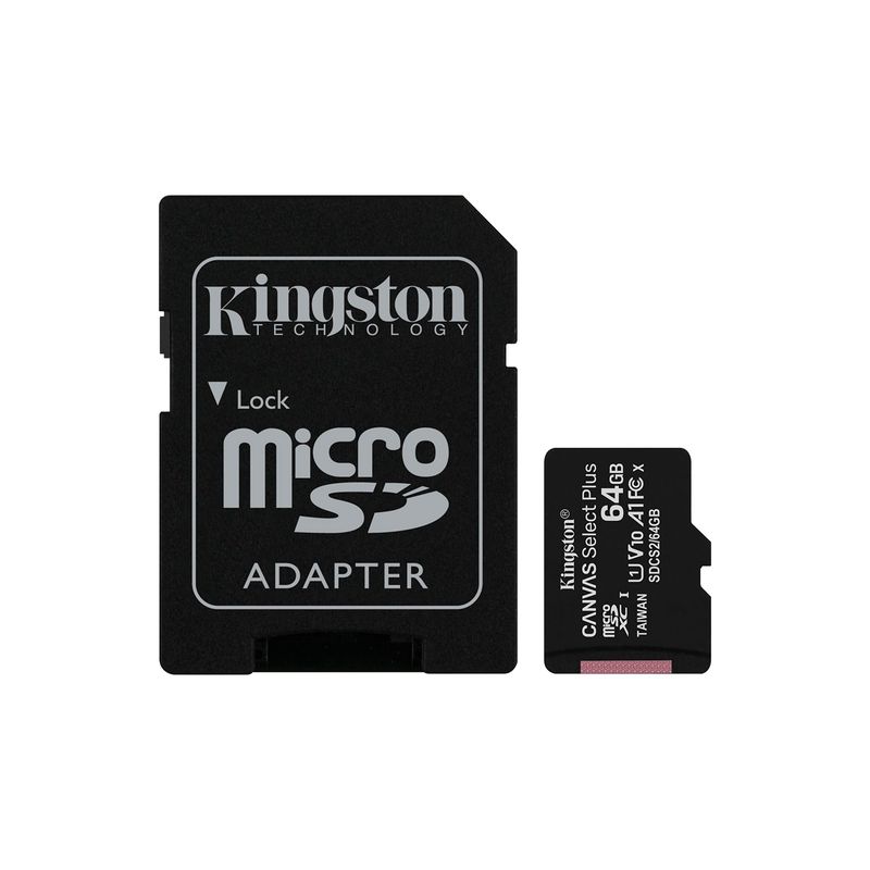 KINGSTON - Memoria Microsdxc Kingston Canvas Select Plus 64GB 100MB/S [ SDCS2/64GB ]