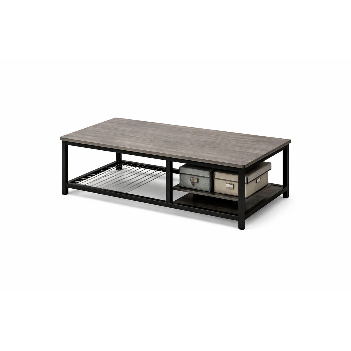 SPACE HOME - Mesa de Centro Living Metal y MDF 120x60 Moderna