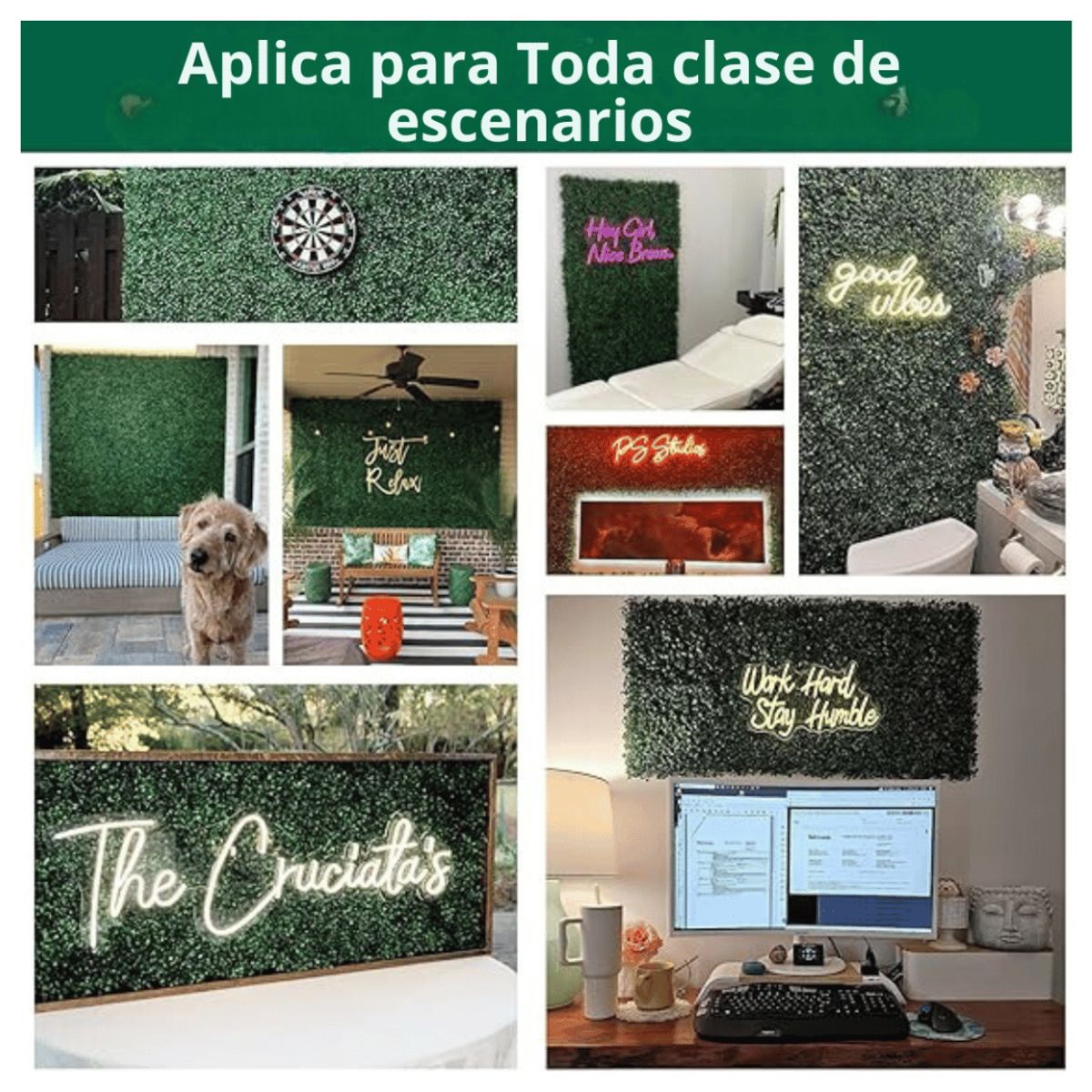 GENERICO - Pack 5 Unidades Palmeta Estilo Trébol Sintético 60x40 cm Pasto