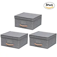 CARRY ALL - Pack 3 Caja Organizadora Plegable De Tela Closet Ropa Varios Acces.