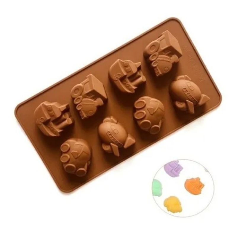 GENERICO - Molde Para Chocolates Molde Silicona Barco Carro Tren