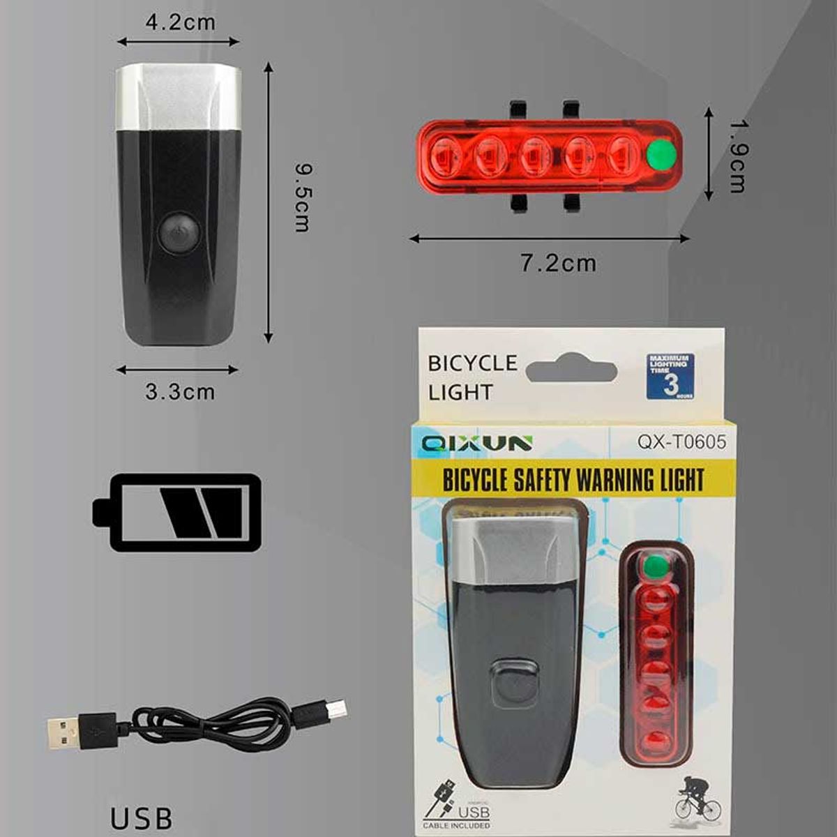 DEFENSOR FOREVER - Set De Luz Delantera Y Trasera Para Bicicletas