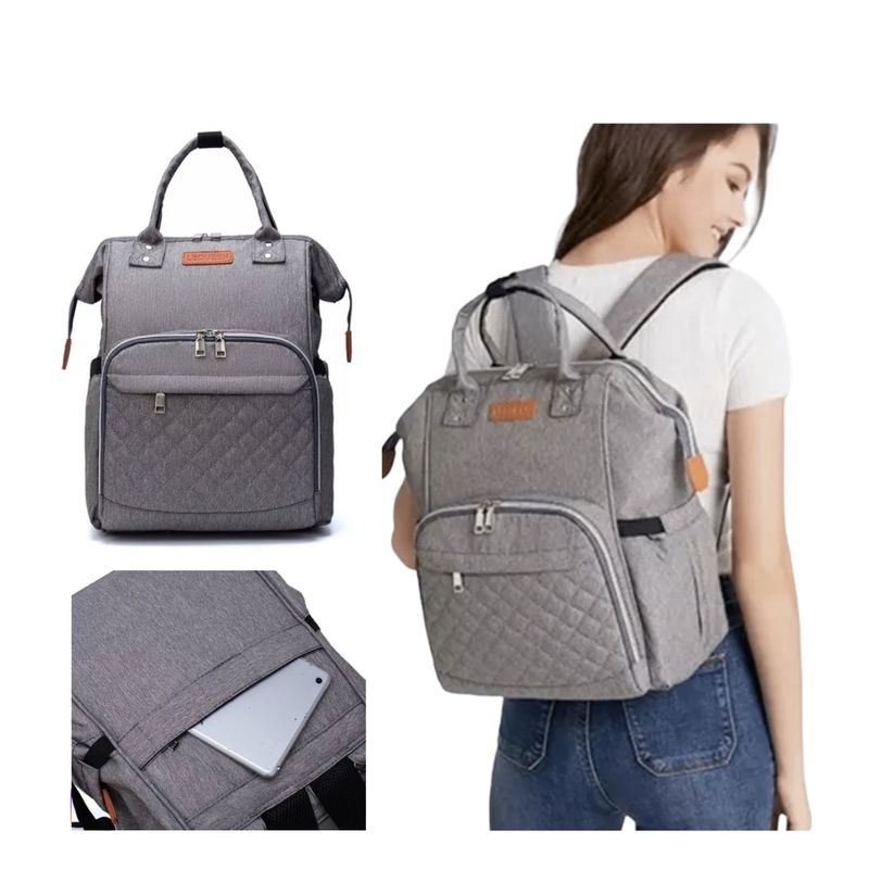 GENERICO - Mochila Pañalera  impermeable con bolsillo de seguridad..
