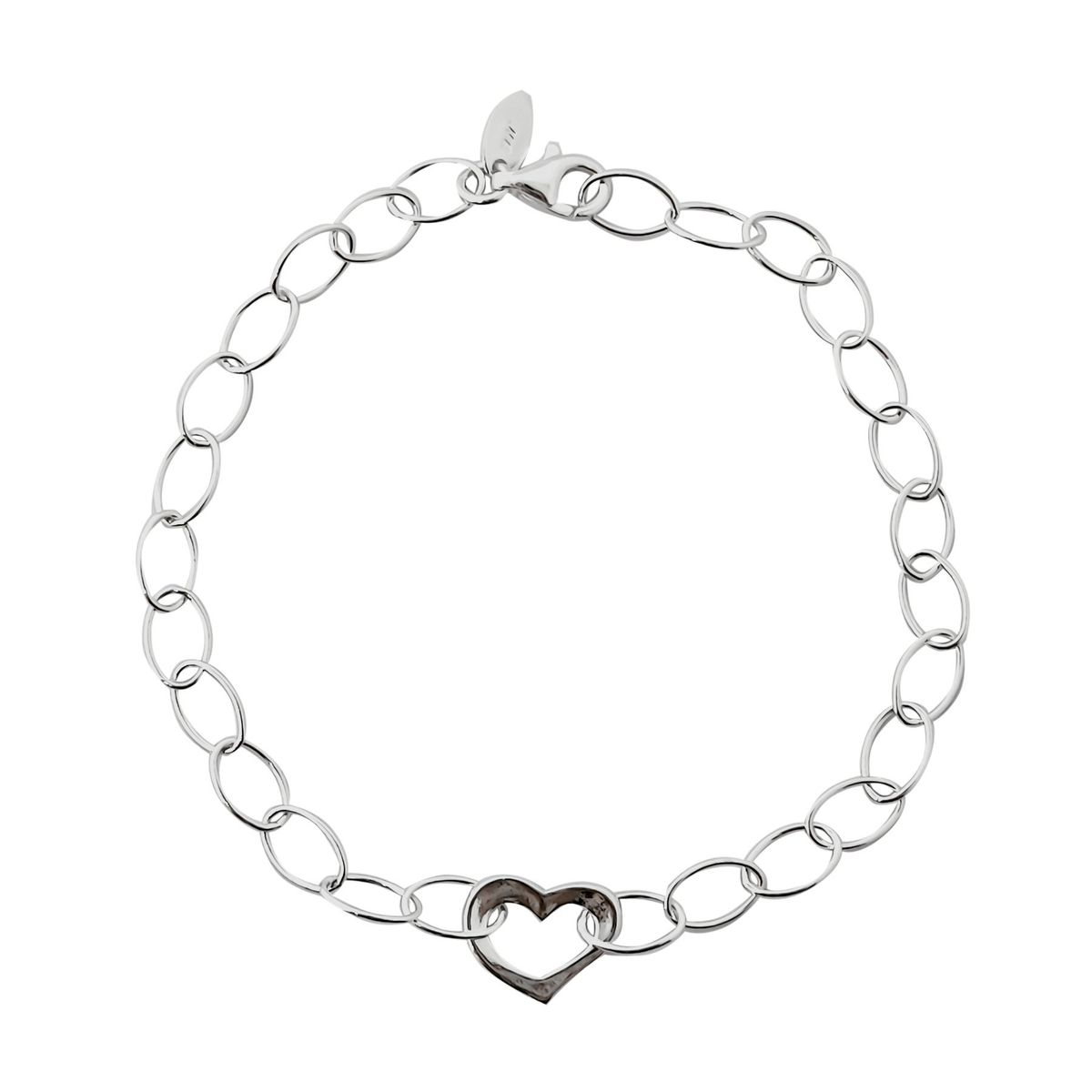 ANDREA COGGIOLA JOYAS - Pulsera Roxana Corazón Plata Fina 925