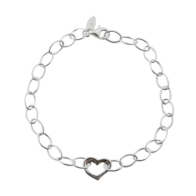 ANDREA COGGIOLA JOYAS - Pulsera Roxana Corazón Plata Fina 925