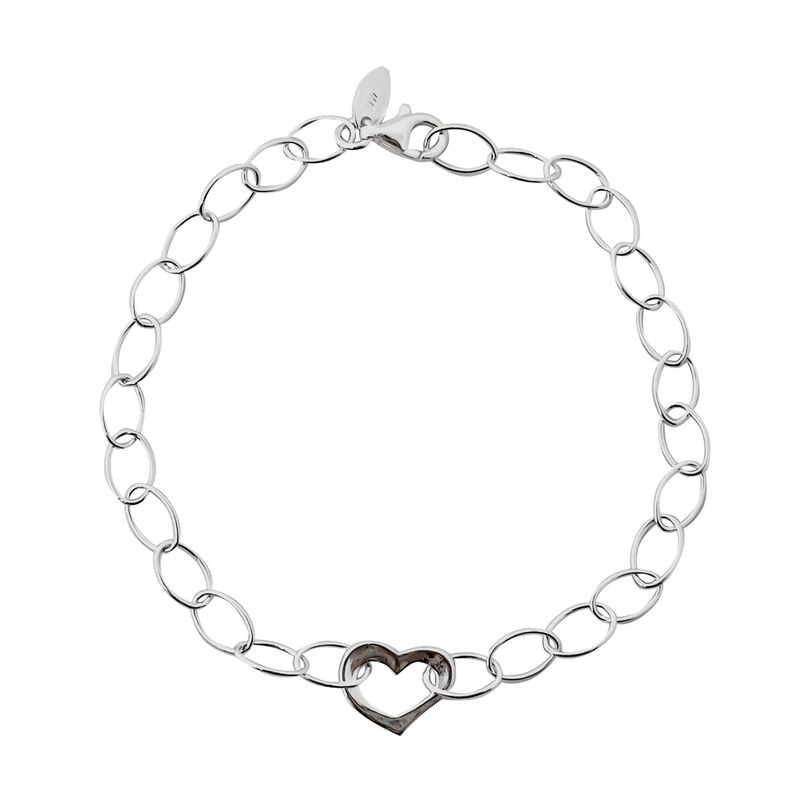 ANDREA COGGIOLA JOYAS - Pulsera Roxana Corazón Plata Fina 925