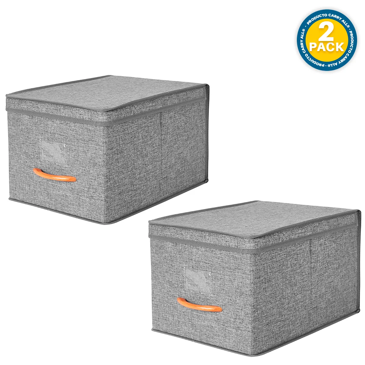 CARRY ALL - Pack 2 Caja Organizadora Plegable De Tela Closet Ropa Varios Accs (L)