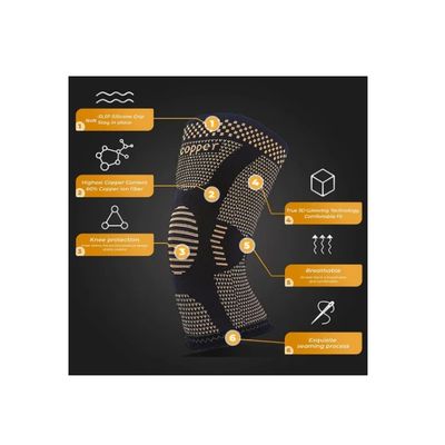 Imagen 2 del producto Rodillera Deportiva Ortopédica Soporte Con Fibra De Cobre XL