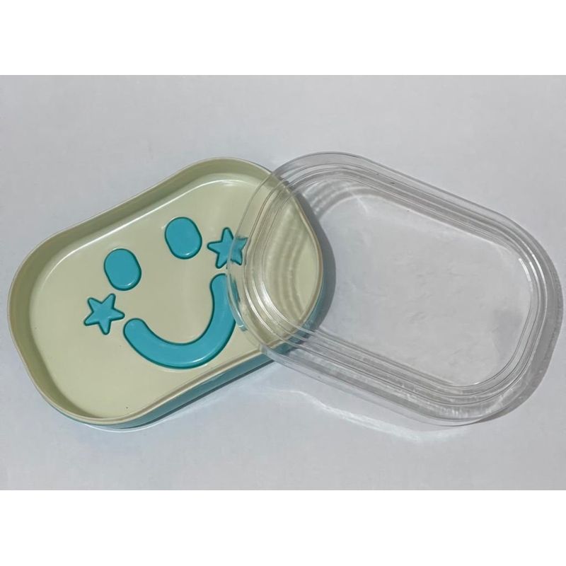 OEM - Jabonera De Baño  Cara Feliz - Celeste