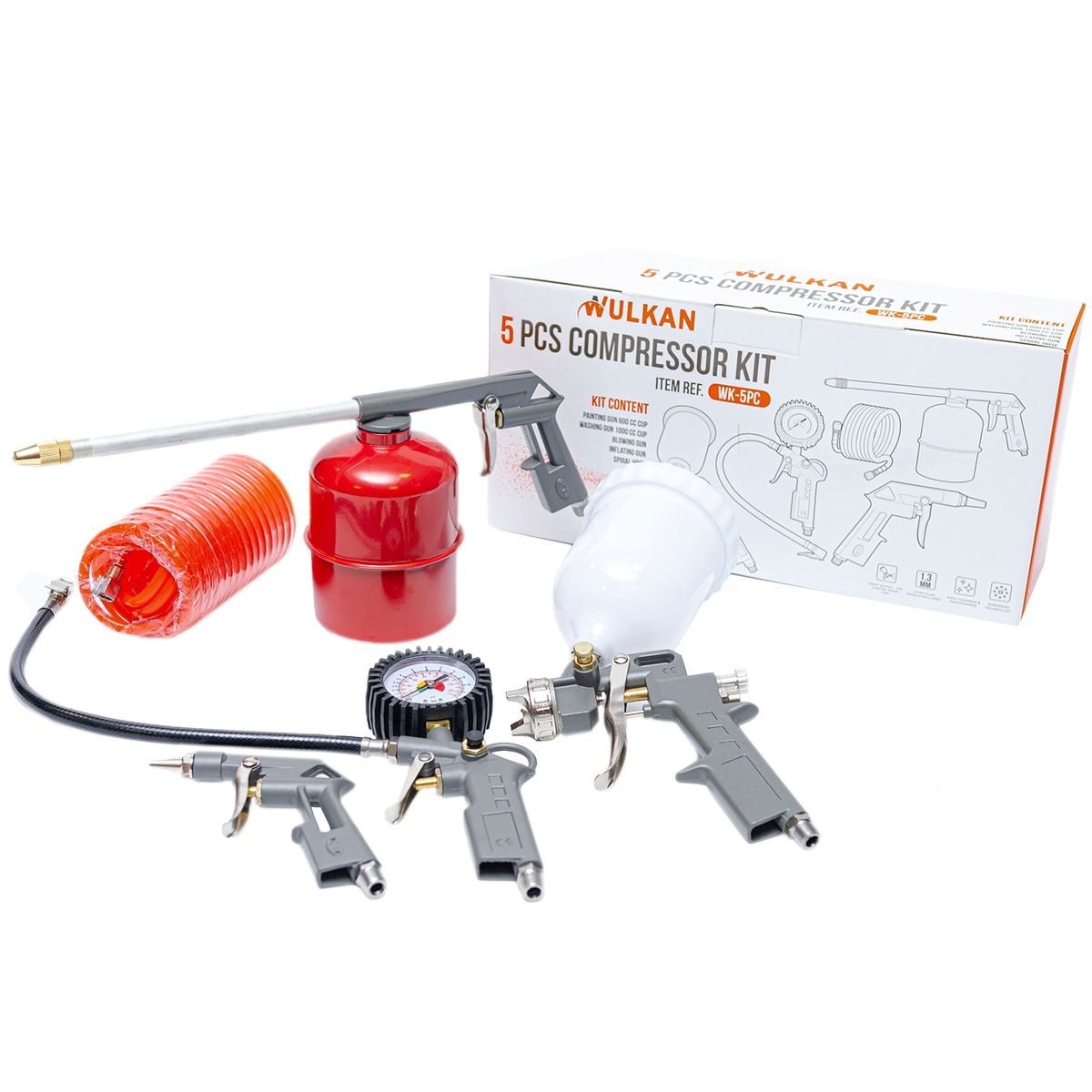 WULKAN OGNIA - Kit Accesorios 5 Piezas para Compresores Wulkan WK-5P-C