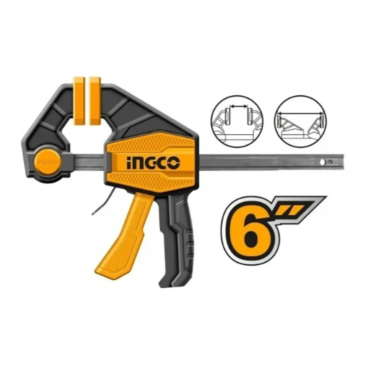INGCO - Pack 2 Prensa Rapida Madera Carpintero 6 Pulgadas