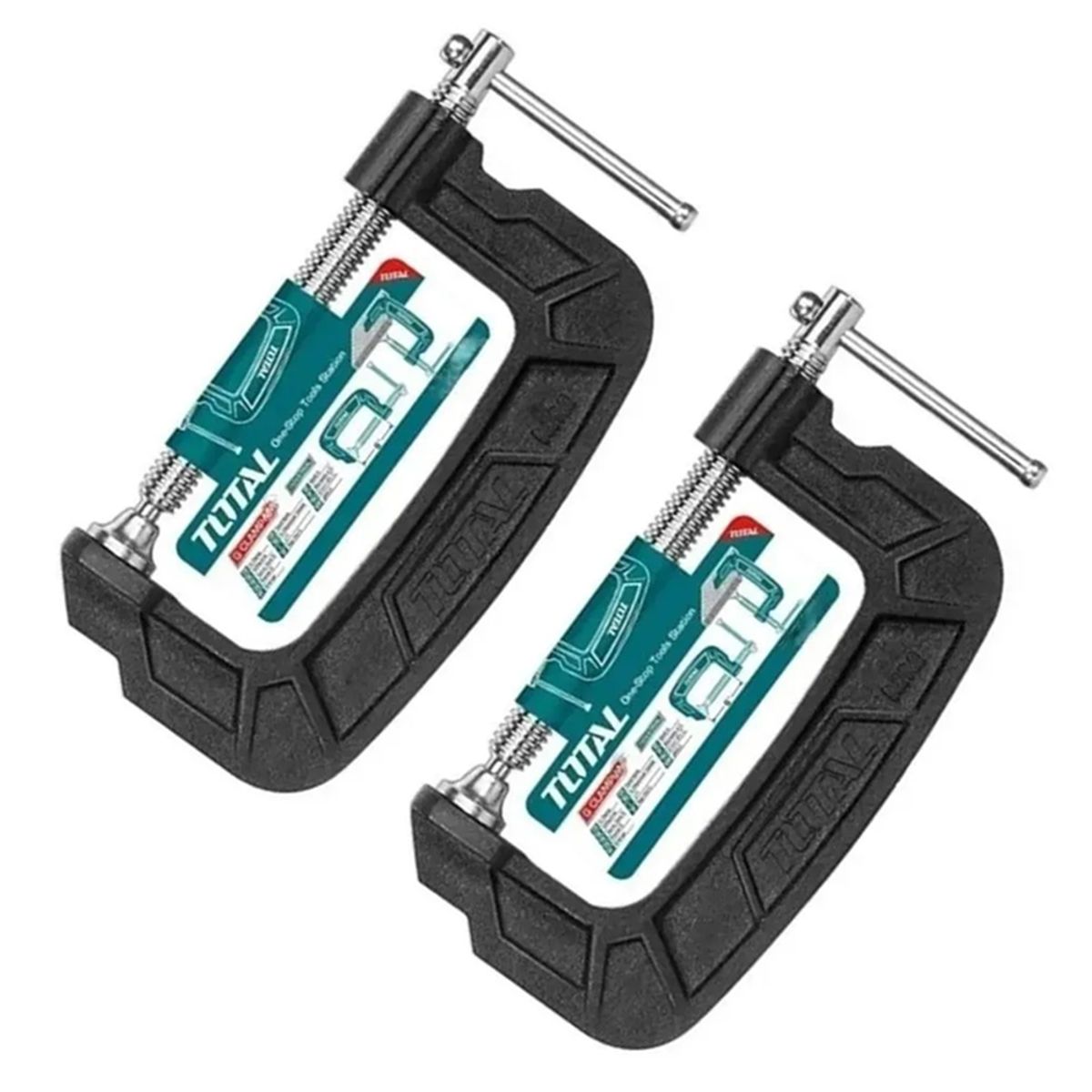 TOTAL TOOLS - Pack 2 Prensa Tipo C 3 Pulgadas (75mm)