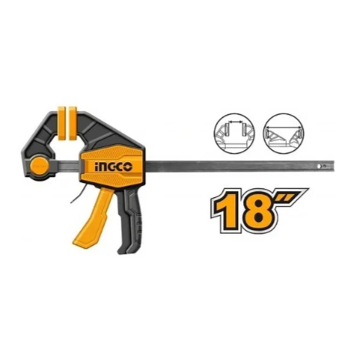 INGCO - Pack 2 Prensa Rapida Madera Carpintero 18 Pulgadas