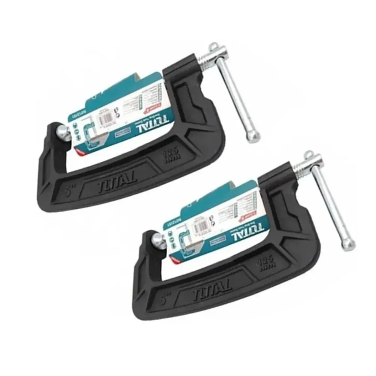 TOTAL TOOLS - Pack 2 Prensa Tipo C 5 Pulgadas (125mm)