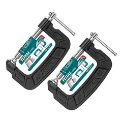 TOTAL TOOLS - Pack 2 Prensa Tipo C 4 Pulgadas (100mm)