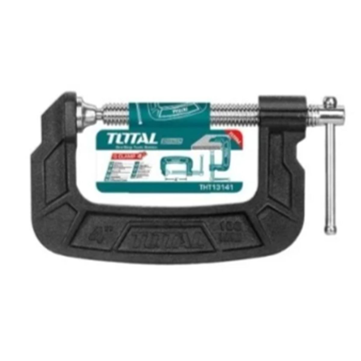 TOTAL TOOLS - Pack 2 Prensa Tipo C 4 Pulgadas (100mm)