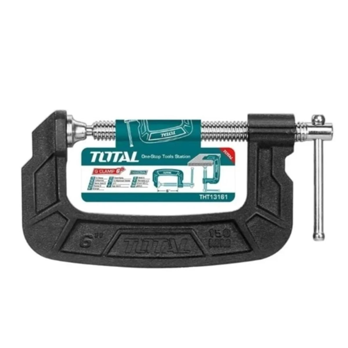TOTAL TOOLS - Pack 2 Prensa Tipo C 6 Pulgadas (150mm)
