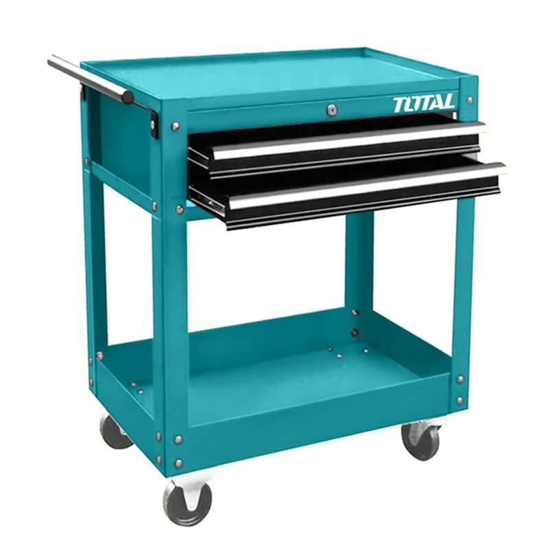 TOTAL TOOLS - Carro Caja Gabinete Metalico Para Herramientas 2 Cajones