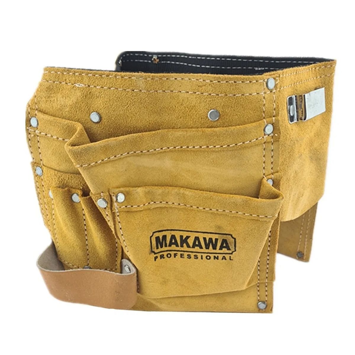 MAKAWA - Coleto Carpintero Portaherramienta Doble De Cuero Mk-et01