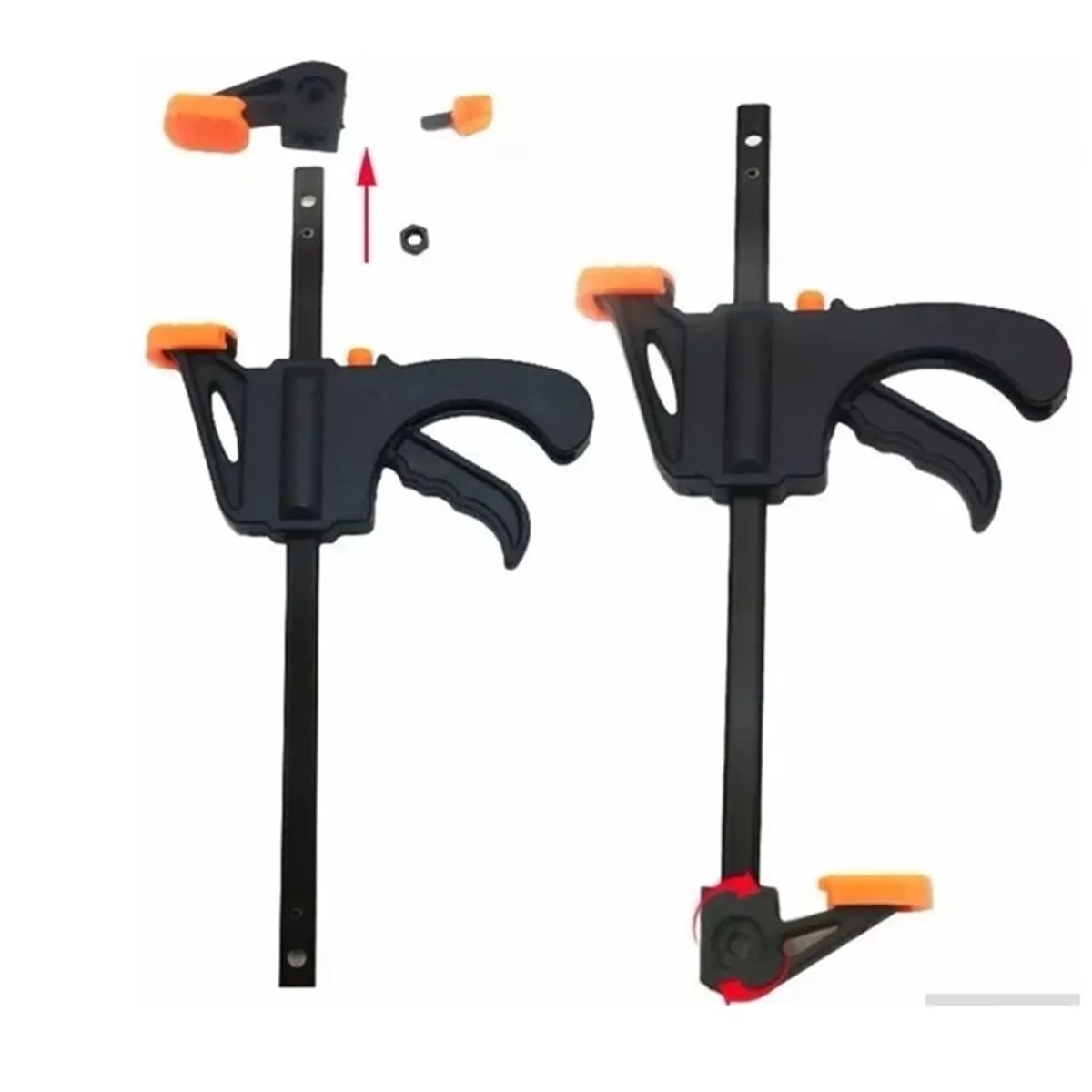 MAKAWA - Pack 2 Prensa Rapida Sargento Madera Carpintero 8 Pulgadas