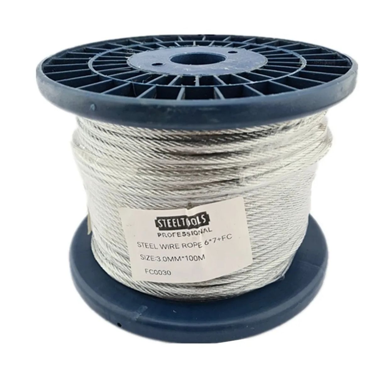 GENERICO - Piola Cable De Acero 3.0 Mm Rollo 100 Metros Galvanizado