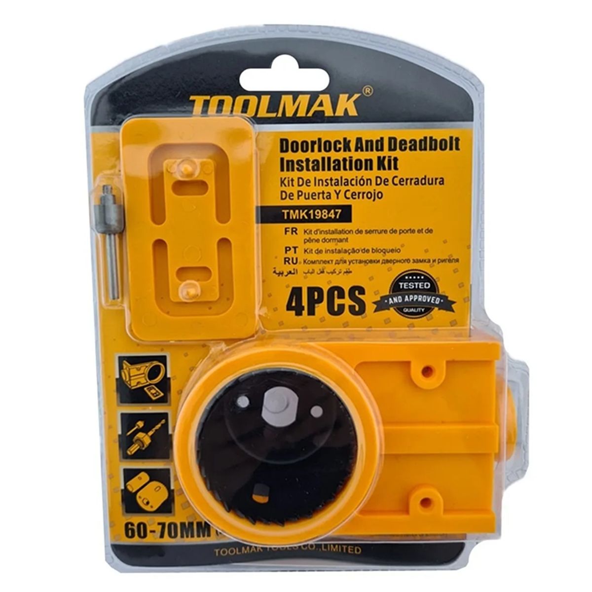 GENERICO - Kit Instalación Cerradura Para Puerta Cerrojo Chapa Toolmak