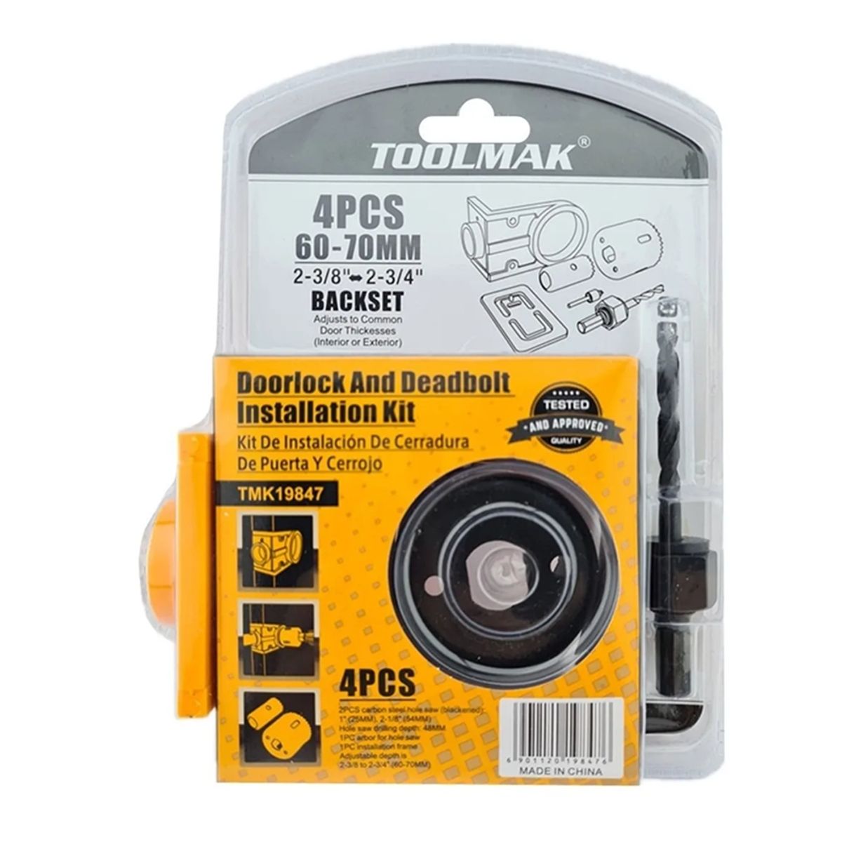 GENERICO - Kit Instalación Cerradura Para Puerta Cerrojo Chapa Toolmak