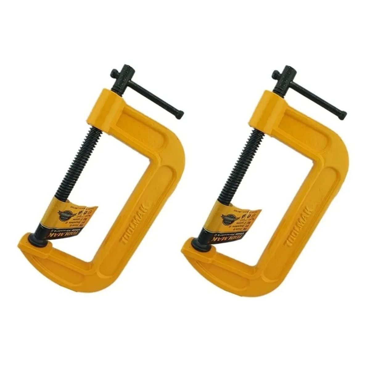 GENERICO - Pack 2 Prensa Tipo C 4 Pulgadas Toolmak