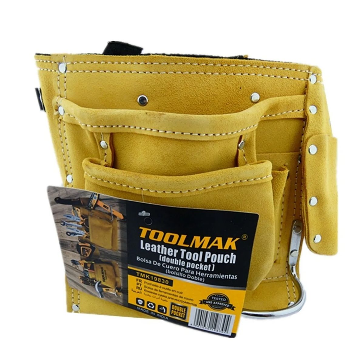 GENERICO - Coleto Carpintero De Cuero Doble Porta Herramienta Tmk19830