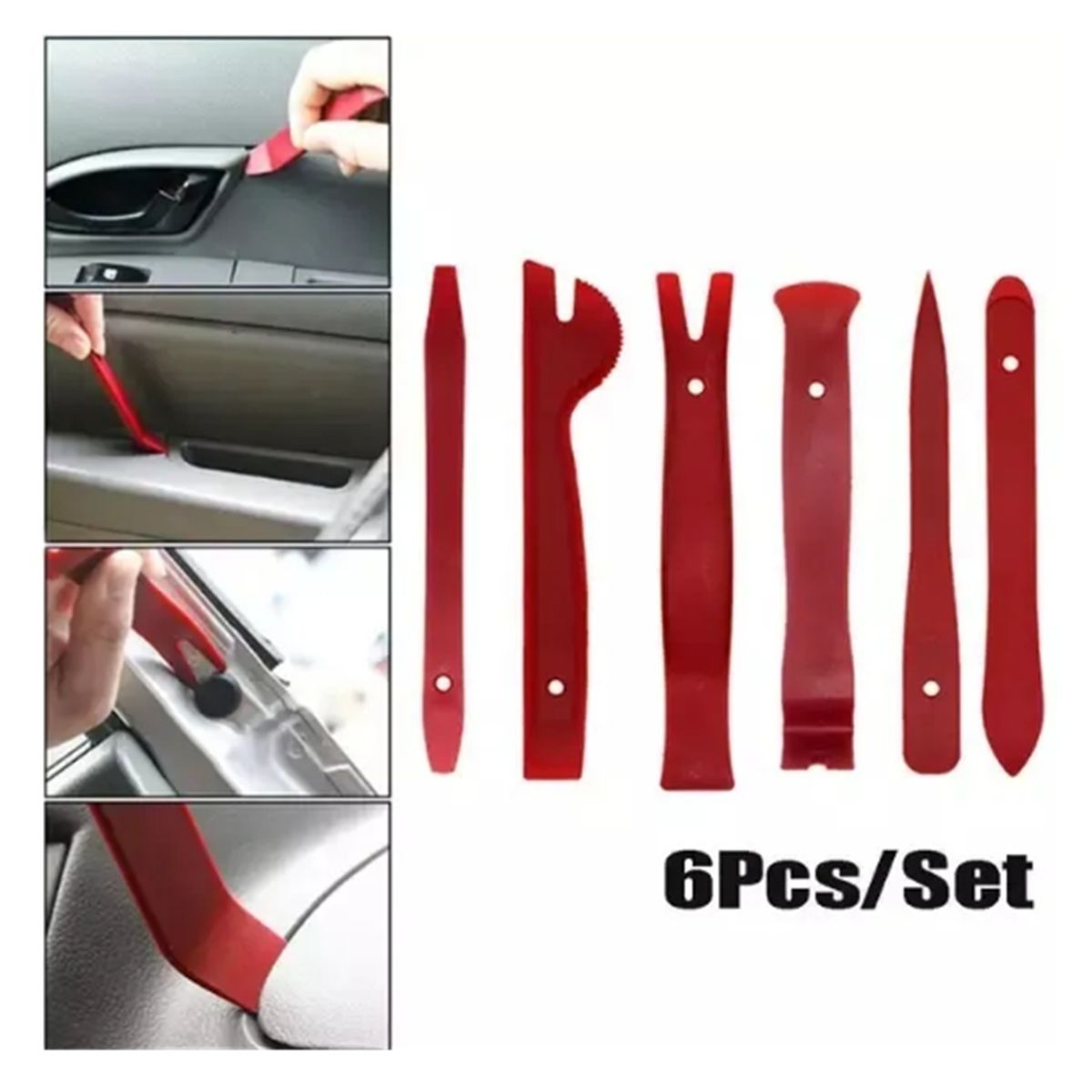 GENERICO - Set Herramienta Extraccion Radio Tablero Panel Puertas 6 Pcs