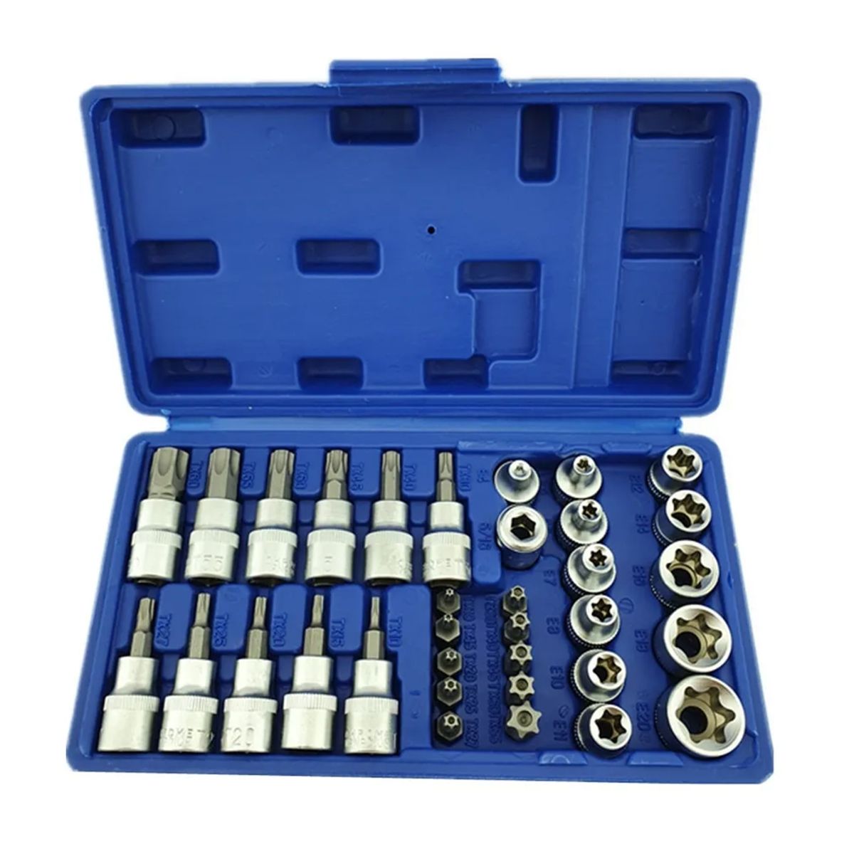 GENERICO - Juego De Dados 3/8 Torx Estrella Macho Y Hembra 34 Piezas