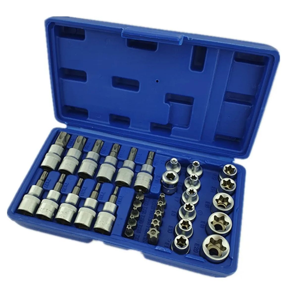 GENERICO - Juego De Dados 3/8 Torx Estrella Macho Y Hembra 34 Piezas