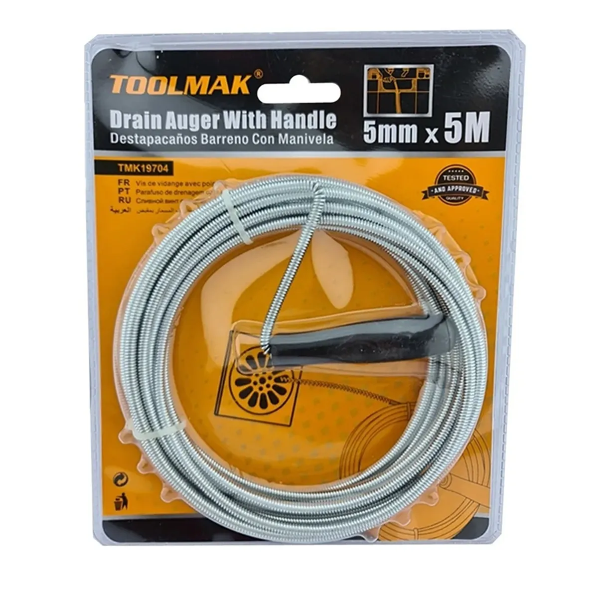 GENERICO - Llave Ganzua Laucha Destapador De Cañeria 5m 5mm Toolmak