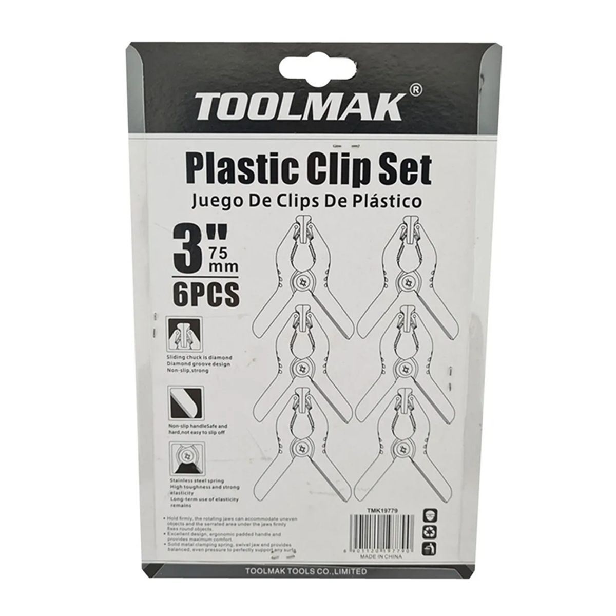 GENERICO - Juego De Pinzas Abrazaderas Con Resorte Para Carpinteria Tmk