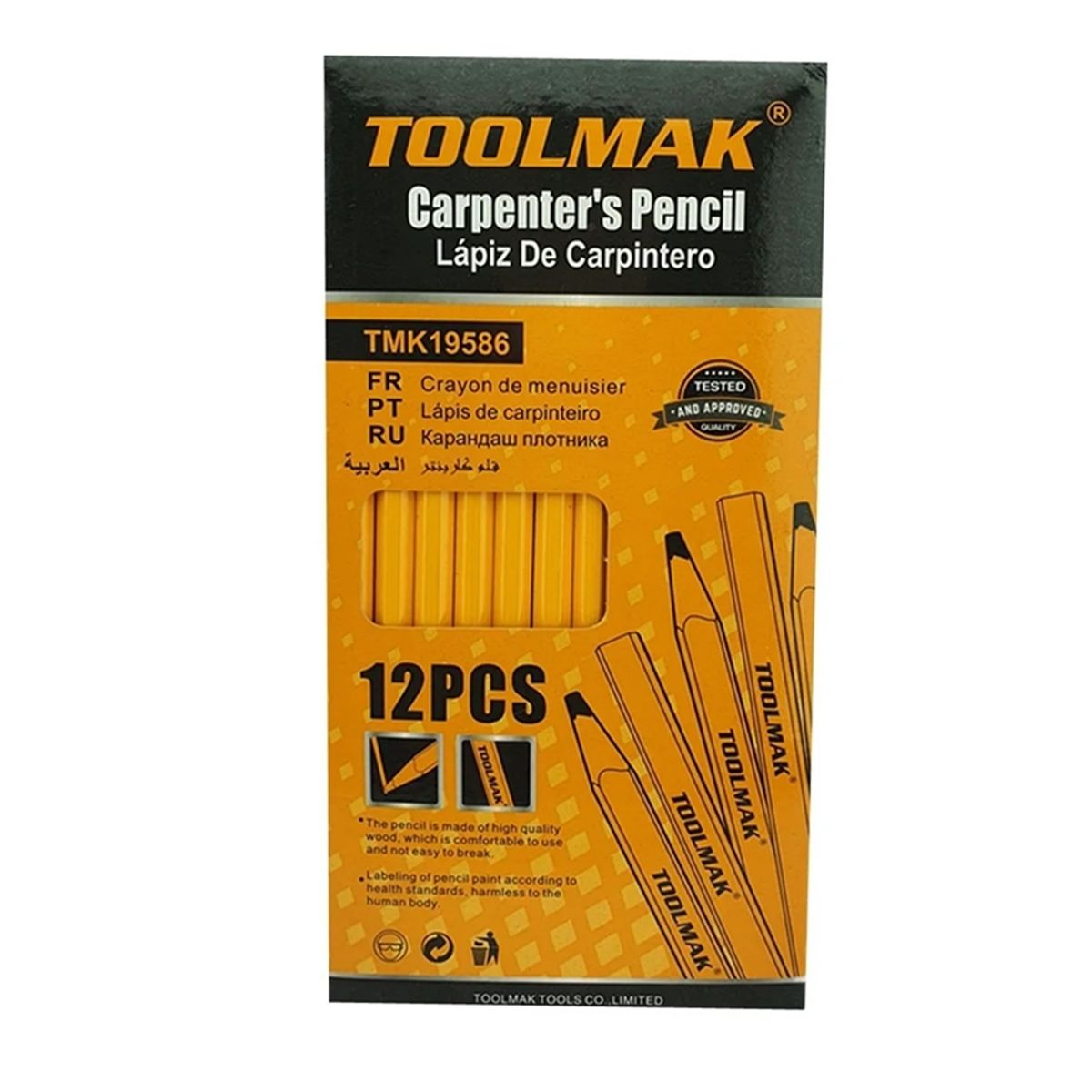 GENERICO - Lápiz Carpintero Madera Albañil Construcción 12 Pcs Toolmak