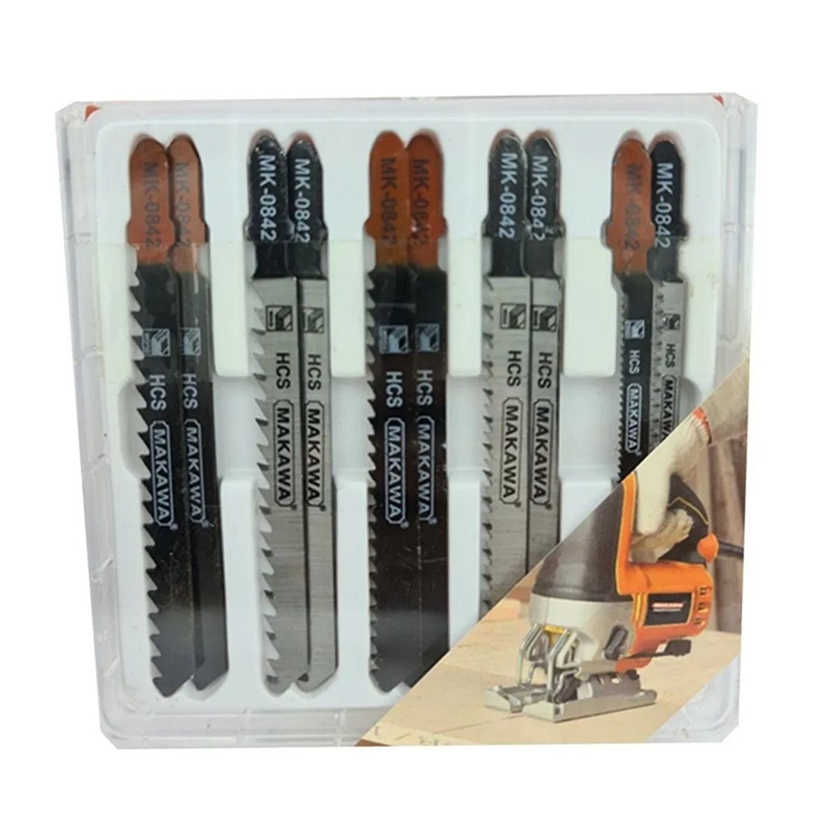 MAKAWA - Set Jgo De Hojas Para Sierra Caladora P/ Madera 10 Pcs Mk