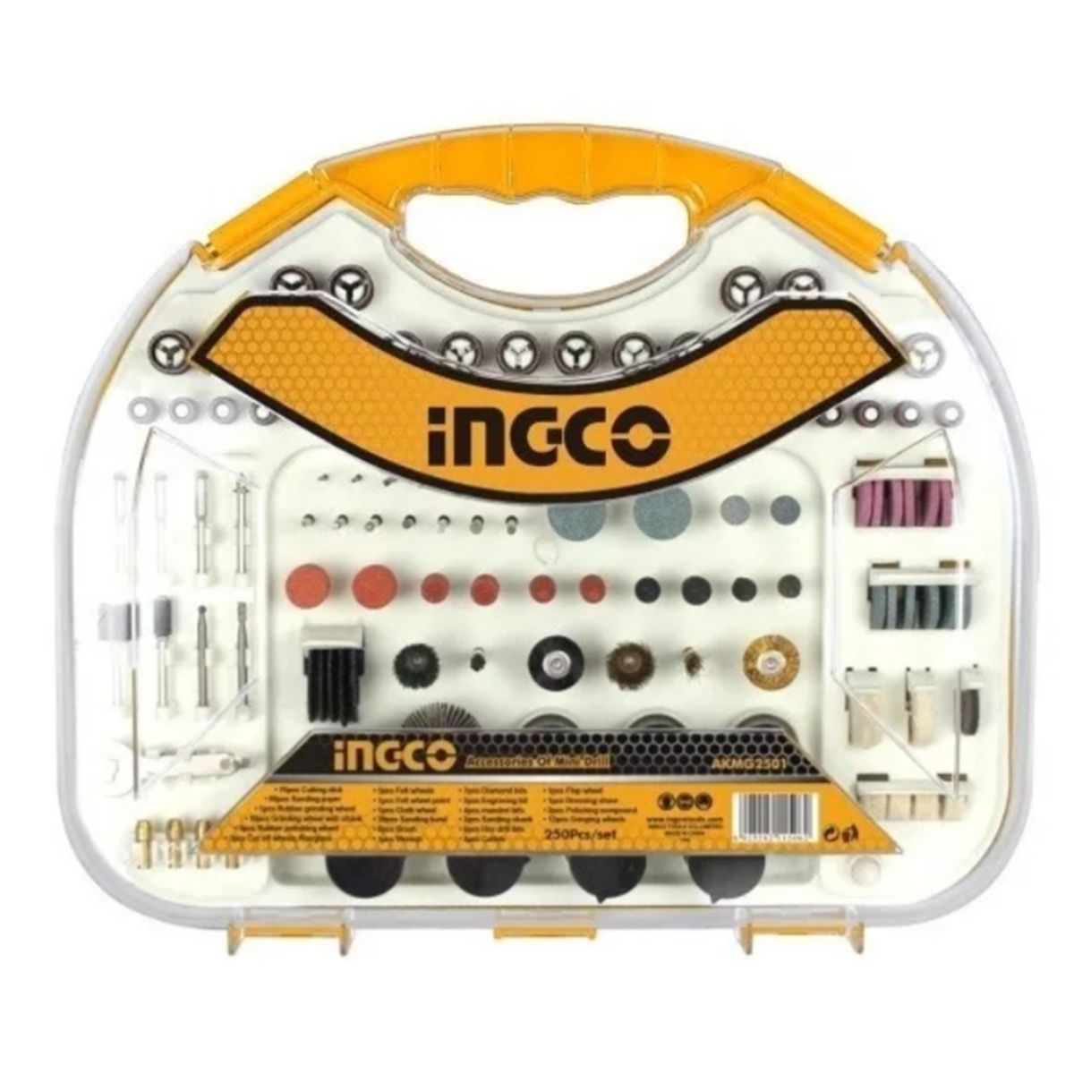 INGCO - Kit Set Jgo De Acc Para Minitorno Tipo Dremel 250pcs